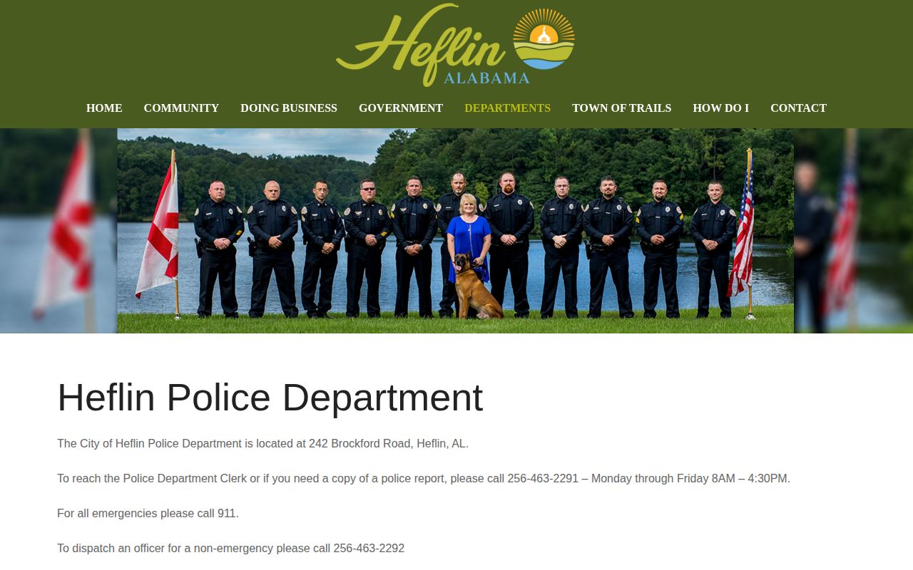 Heflin Police Department records contact for Heflin recent arrests
